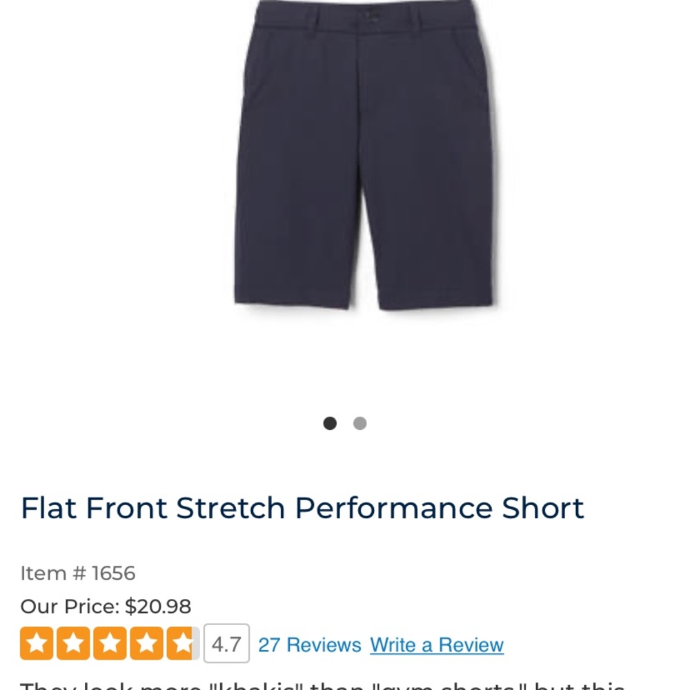 Navy French Toast size 18 boys school uniform shorts